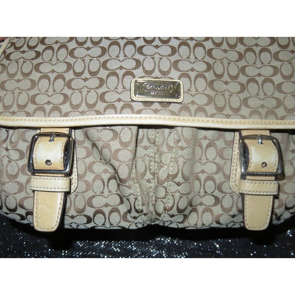Coach 2011 Signature C Jacquard & Leather Trim Messenger Satchel Crossbody 70283 - Picture 11 of 13